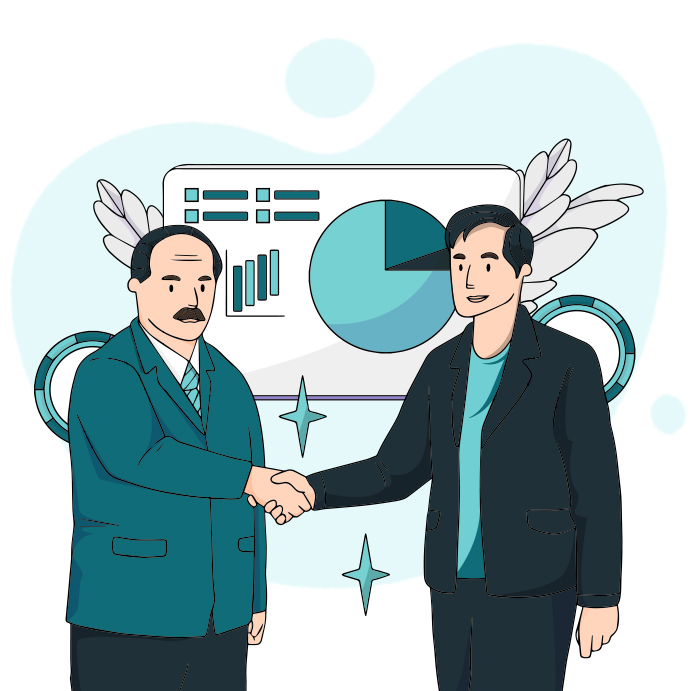 Man checking business statistics on a laptop